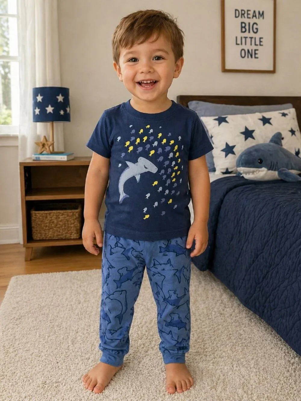 NWT Carter’s Toddler Boys Pajamas 2T | 4 Piece Set Shark & Striped PJs
